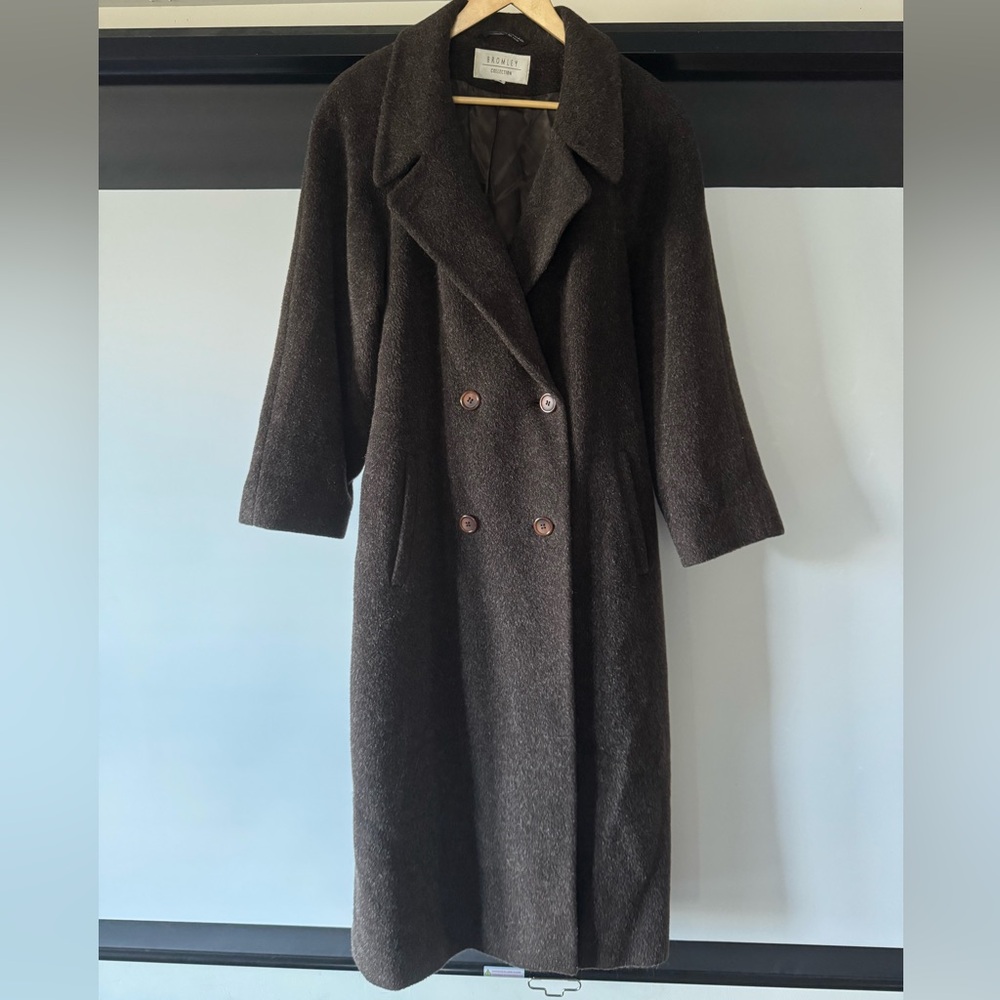 Vintage Brown Double-Breasted Women's Coat
